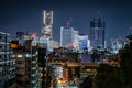 Night view and traffic of Yokohama Minato Mirai of buildings Royalty Free Stock Photo