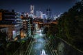 Night view and traffic of Yokohama Minato Mirai of buildings Royalty Free Stock Photo