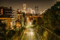 Night view and traffic of Yokohama Minato Mirai of buildings Royalty Free Stock Photo