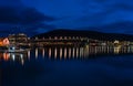 Night view of Tromso Bridge, Tromso, Norway Royalty Free Stock Photo