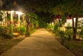 Night view of tropical resort at Koh Samui island Thailand Royalty Free Stock Photo