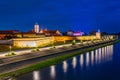 Night view of the tvrda fortress in Croatian town Osijek