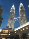 night view from twin towers petronas kuala lumpur malaysia Royalty Free Stock Photo