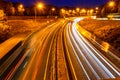 Night View of UK Motorway Highway Traffic Royalty Free Stock Photo