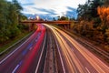 Night View of UK Motorway Highway Traffic