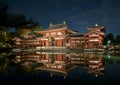 A night view of the UNESCO listed Buddhist Byodo-in Temple at Uji, south of Kyoto in Japan Royalty Free Stock Photo