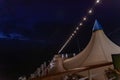 Night view of the upper deck of cruise ship Royalty Free Stock Photo