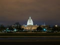 Night view of the us capitol building in washington Royalty Free Stock Photo