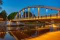 Night view of Vabadussild bridge in Tartu, Estonia Royalty Free Stock Photo