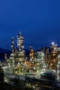 Night View of Vancouver oil refinery Royalty Free Stock Photo