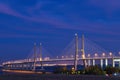 Night view of Vasco da Gama bridge in Lisbon Royalty Free Stock Photo