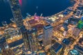 Night view from Victoria Peak in Hong Kong. Aerial shot. Royalty Free Stock Photo