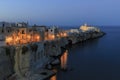 Night view of vieste on of the most famous towns in Gargano - Apulia, Italy Royalty Free Stock Photo