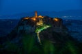 Night view of the village of Civita di Bagnoregio Royalty Free Stock Photo