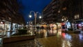 Night view of Vitosha Boulevard. Pedestrian zone, Sofia, Bulgaria