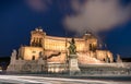 Night view of the Vittoriano in Rome Royalty Free Stock Photo