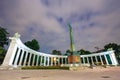 Night view of War Memorial - Heroes Monument of Red Army on Schwarzenbergplatz in Vienna Royalty Free Stock Photo