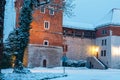 Night view of Wawel Castle in Krakow Royalty Free Stock Photo