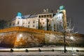 Night view of Wawel Castle in Krakow Royalty Free Stock Photo