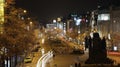 Night view of Wenceslas Square in the New Town of Prague