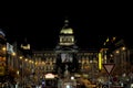 Night view of Wenceslas Square in the New Town of Prague