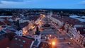 Night view from White tower on the Hradec Kralove Royalty Free Stock Photo