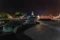 Night view of the White tower in Tayuan Temple in Wutai Mountain, Shanxi Province, China