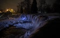 night view of winter waterfall Keila Royalty Free Stock Photo