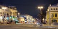 Night view of wintry street Royalty Free Stock Photo