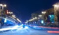 Night view of wintry street Royalty Free Stock Photo