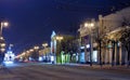 Night view of wintry street Royalty Free Stock Photo