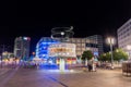 A night view of the World Clock at Alexanderplatz. Royalty Free Stock Photo