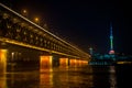 Night View of Wuhan Yangtze River Bridge