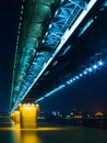 Night view of Yangtsze (Changjiang) Bridge Wuhan China Royalty Free Stock Photo