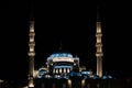 Night view of Yeni Camii mosque Royalty Free Stock Photo