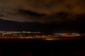 The night views of the Gelendzhik airport from height of bird`s flight
