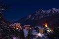 Night in a village in the Carinthian Alps Royalty Free Stock Photo