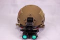 Night Vision Goggles On American Military Helmet Royalty Free Stock Photo