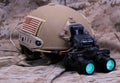 Night Vision Helmet On Camouflage Uniform