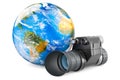 Night vision monocular with Earth Globe, 3D rendering