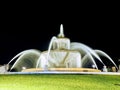 Night vision of a round fountain in Arizona USA.