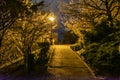 Night walk in Citadella Park, Budapest Hungary Royalty Free Stock Photo