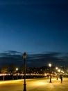 Night on walkway in the public park