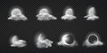 Night weather forecast icons realistic vector set
