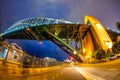 Night wide angle view of Sydney Harbour Bridge, Australia Royalty Free Stock Photo