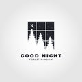 night window logo minimalist vector illustration design creative