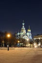 Night winter Church Savior on Blood in St-Petersburg Royalty Free Stock Photo