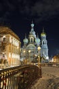 Night winter Church Savior on Blood in St-Petersburg Royalty Free Stock Photo