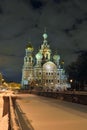 Night winter Church Savior on Blood in St-Petersburg Royalty Free Stock Photo