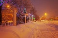 Night Winter City Scene Royalty Free Stock Photo